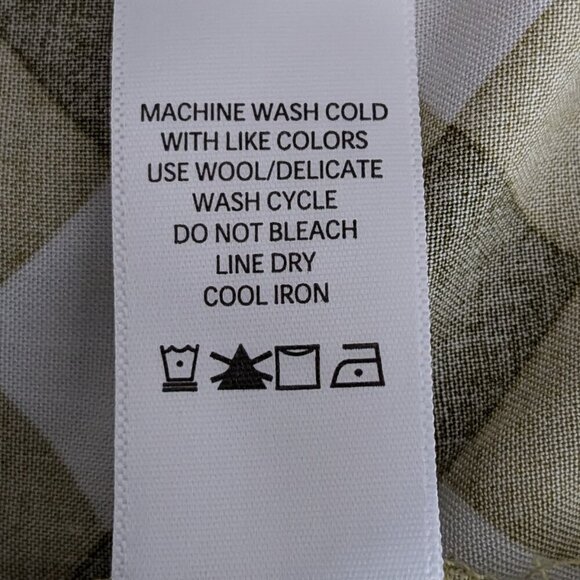 THE PIONEER WOMAN Olive Green Plaid Long Sleeve Boho Peasant Top; Size M - Picture 5 of 5